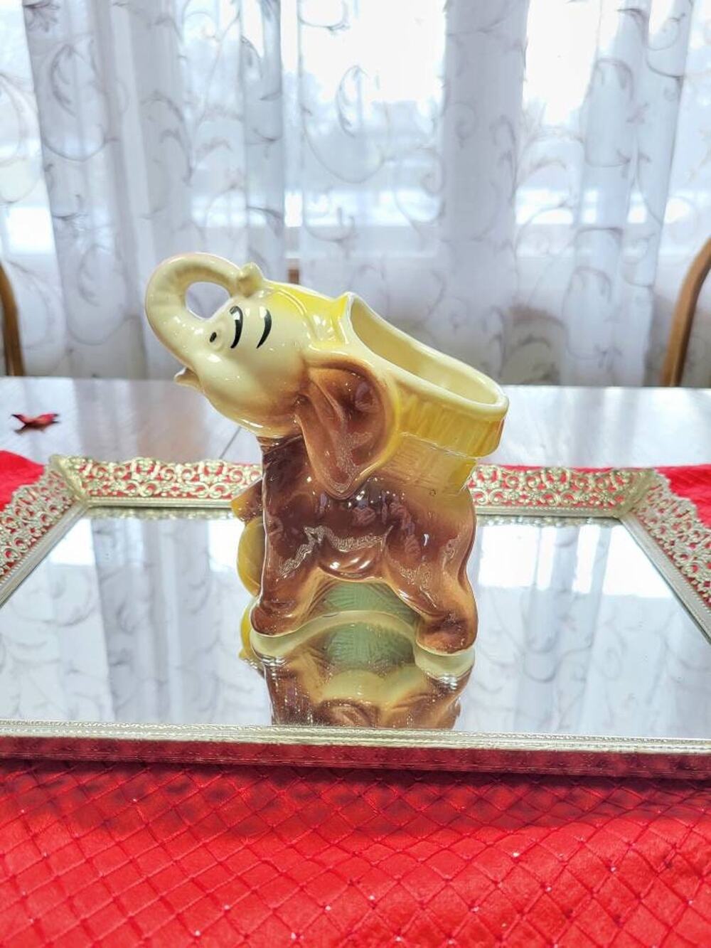 Vintage Royal Copley Circus Elephant Planter Ceramic Dumbo Pottery Vase 1950s